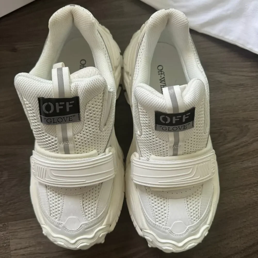 Off-White Glove Round Toe Sneakers Size 40/10 Chunky Authentic Designer - Picture 3 of 10